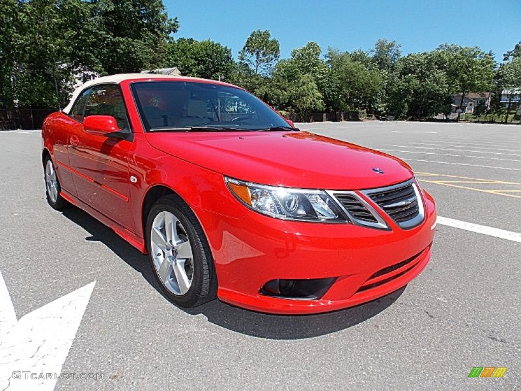2010 9-3 2.0T Convertible - Laser Red / Parchment photo #7