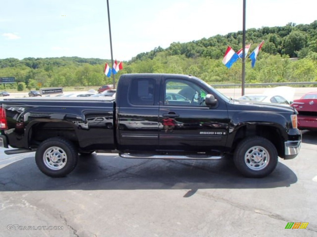 2007 Sierra 2500HD SLE Extended Cab 4x4 - Onyx Black / Ebony Black photo #4