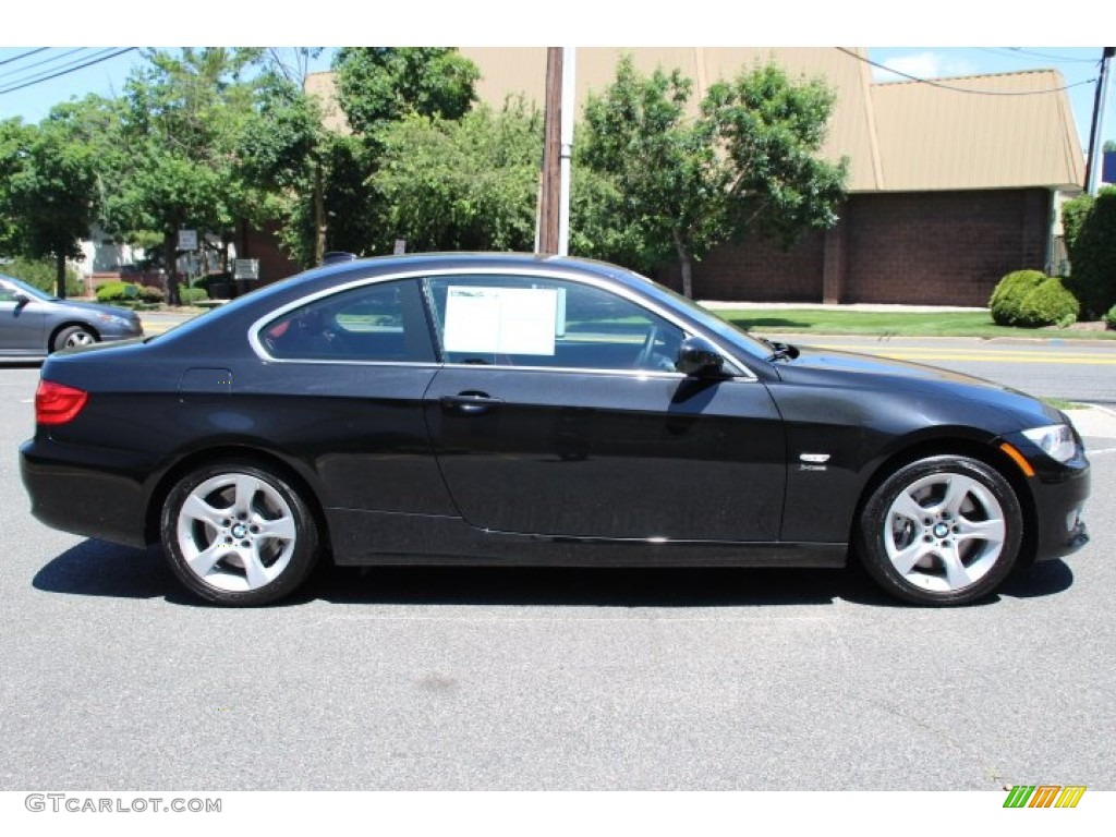 2012 3 Series 335i xDrive Coupe - Black Sapphire Metallic / Coral Red/Black photo #4