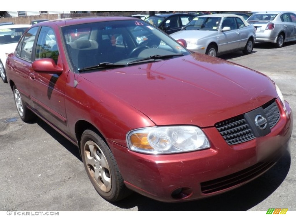 2004 Sentra 1.8 S - Inferno Red / Taupe photo #1