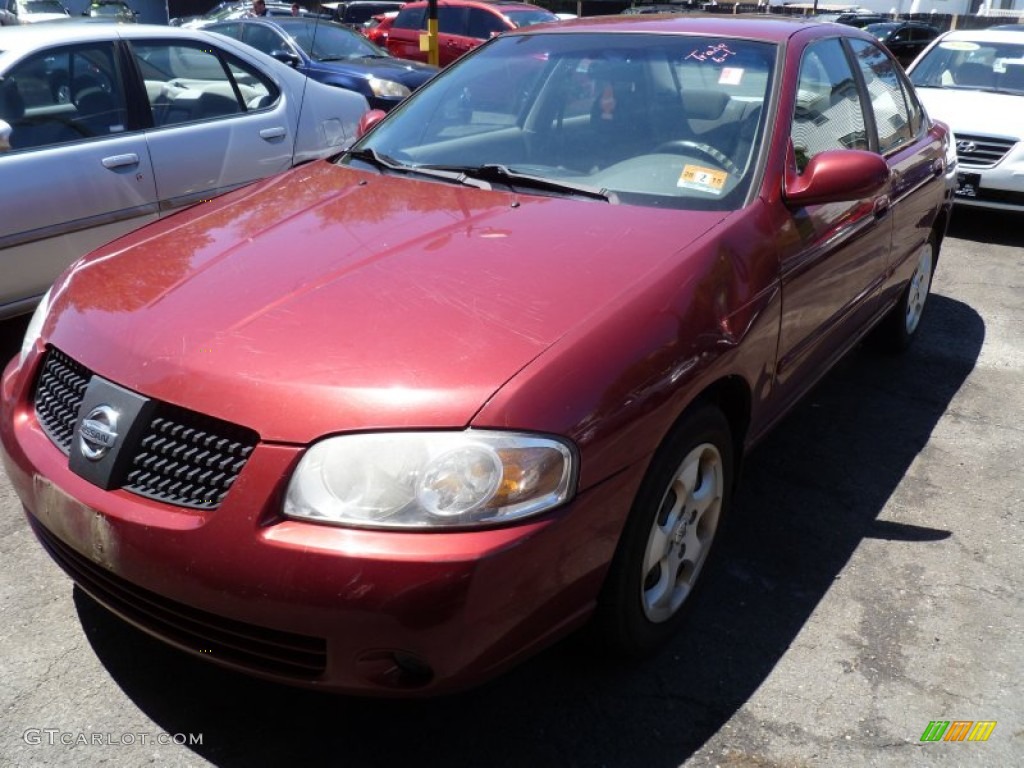 2004 Sentra 1.8 S - Inferno Red / Taupe photo #3