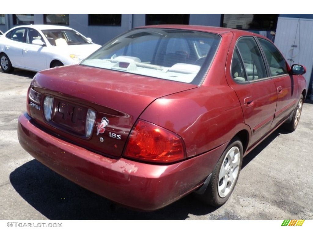 2004 Sentra 1.8 S - Inferno Red / Taupe photo #5