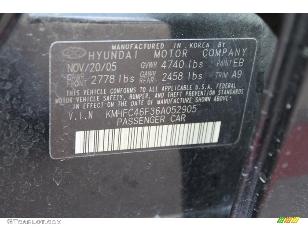 2006 Azera Limited - Ebony Black / Beige photo #37