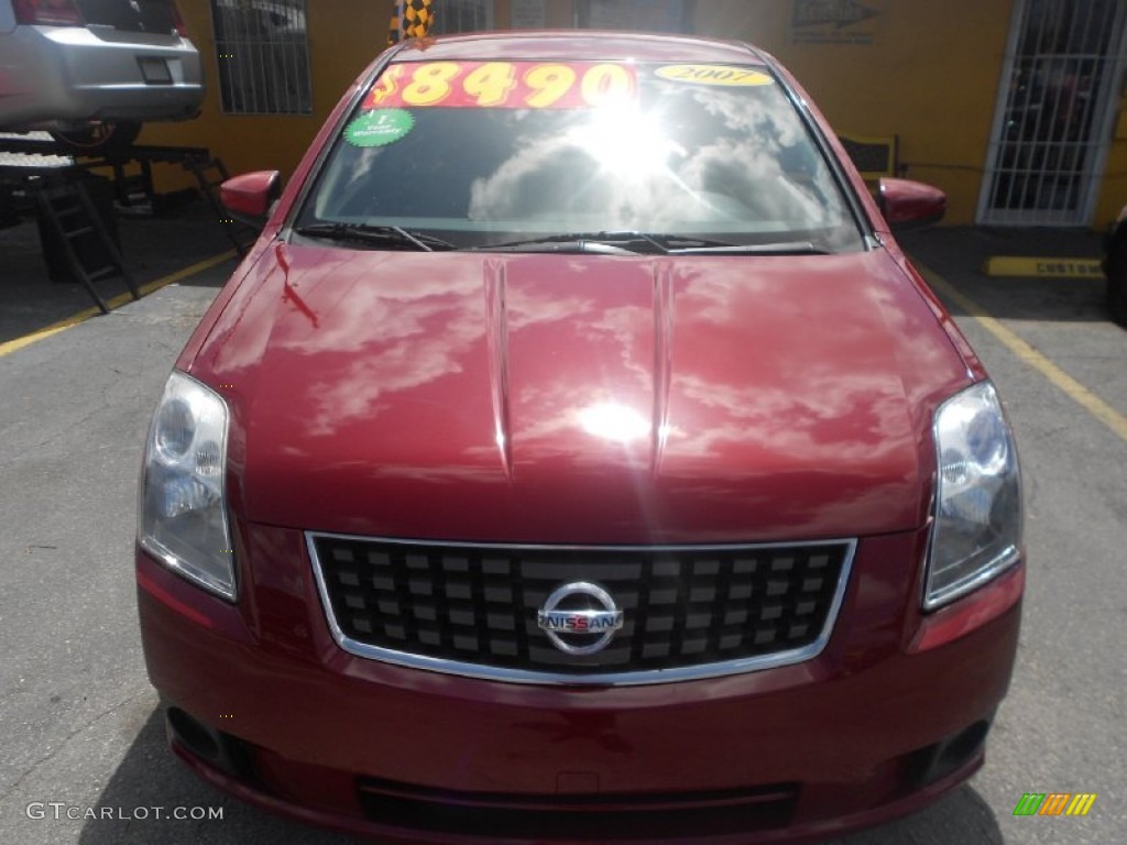2007 Sentra 2.0 - Sonoma Sunset Red / Charcoal/Steel photo #2