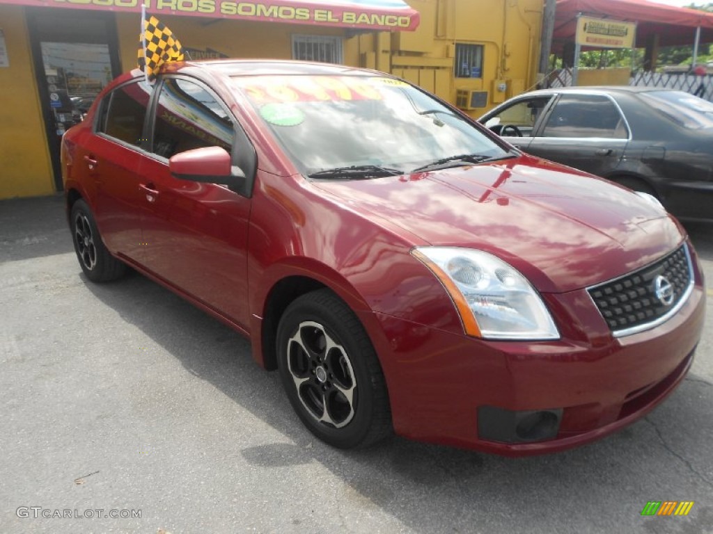 2007 Sentra 2.0 - Sonoma Sunset Red / Charcoal/Steel photo #3