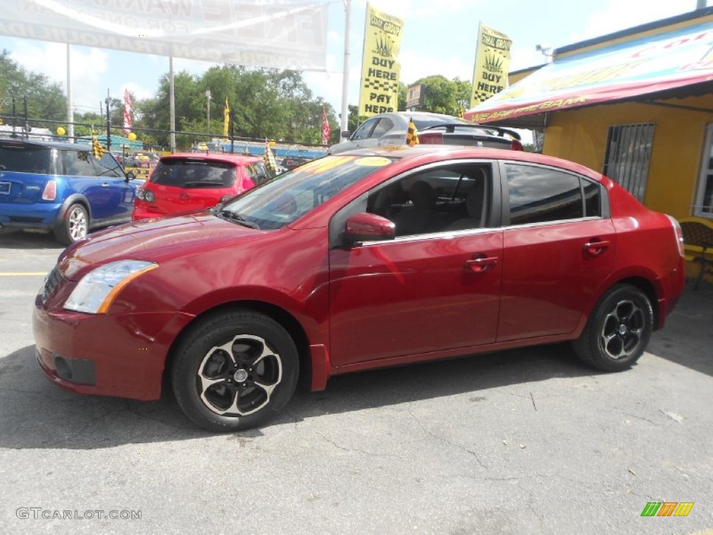 2007 Sentra 2.0 - Sonoma Sunset Red / Charcoal/Steel photo #8