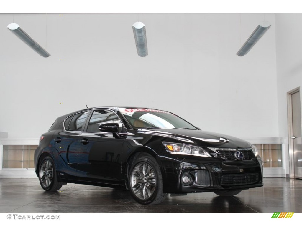 2012 CT 200h Hybrid Premium - Obsidian Black / Caramel Nuluxe photo #1