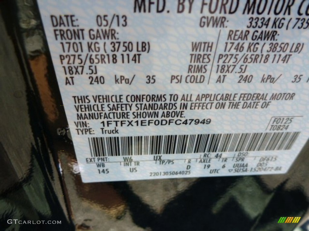 2013 F150 Color Code W6 for Green Gem Metallic Photo #81859964