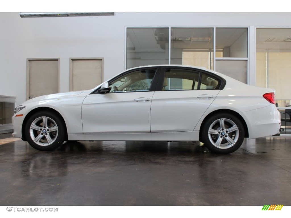 2013 3 Series 320i Sedan - Mineral White Metallic / Venetian Beige photo #6
