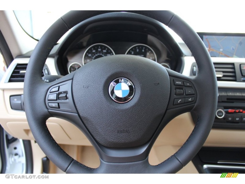 2013 3 Series 320i Sedan - Mineral White Metallic / Venetian Beige photo #16