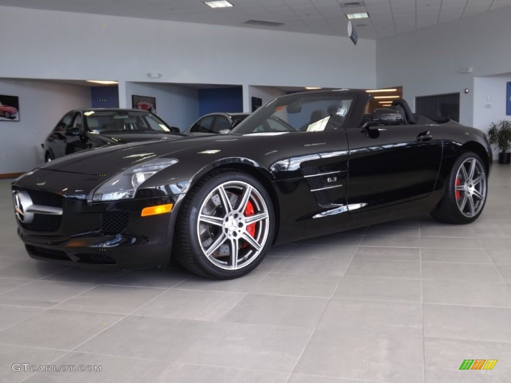Obsidian Black Metallic 2012 Mercedes-Benz SLS AMG Roadster Exterior Photo #81862851