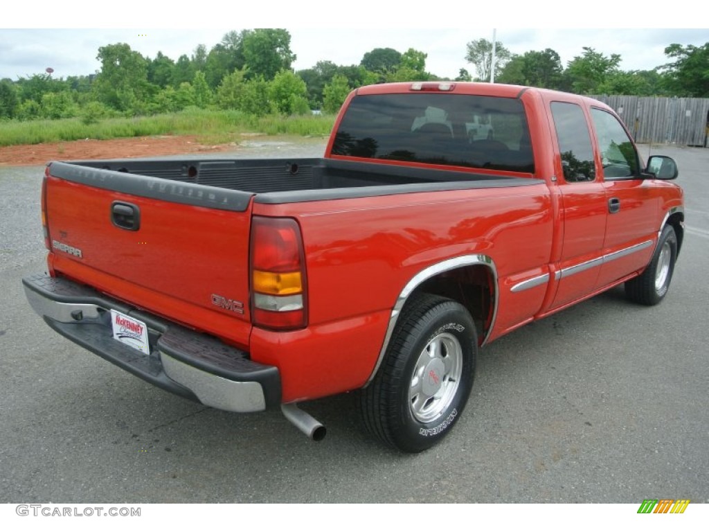 2002 Sierra 1500 SLE Extended Cab - Fire Red / Graphite photo #4