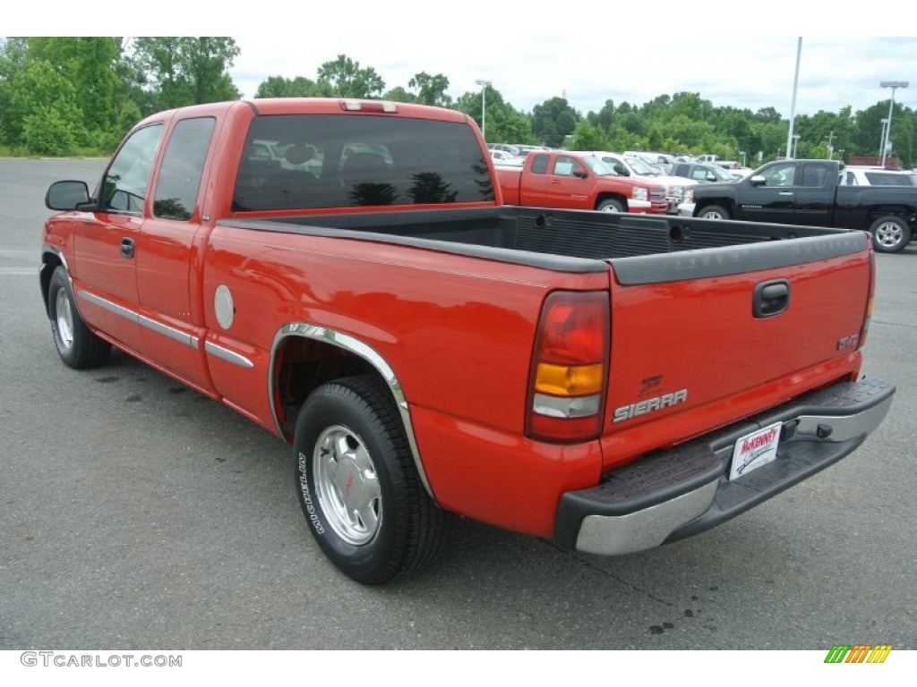2002 Sierra 1500 SLE Extended Cab - Fire Red / Graphite photo #5