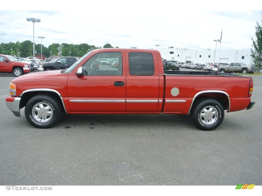 2002 Sierra 1500 SLE Extended Cab - Fire Red / Graphite photo #6