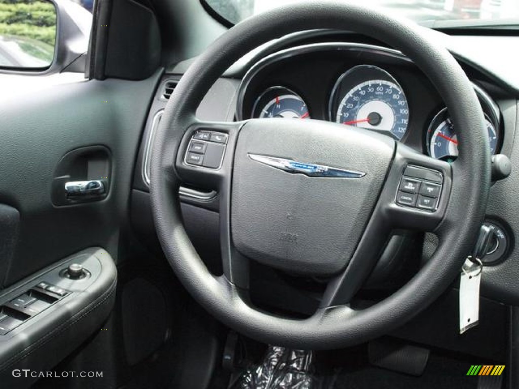 2013 Chrysler 200 LX Sedan Black Steering Wheel Photo #81875893