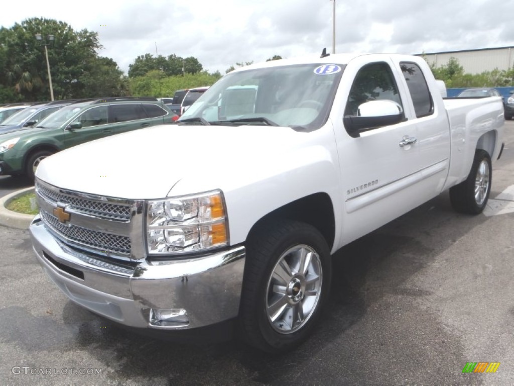 2013 Silverado 1500 LT Extended Cab - Summit White / Light Titanium/Dark Titanium photo #1