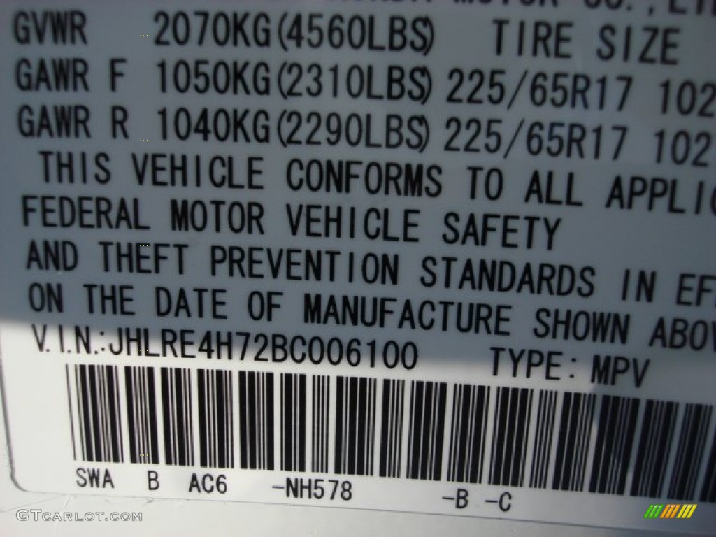 2011 CR-V EX-L 4WD - Taffeta White / Ivory photo #29