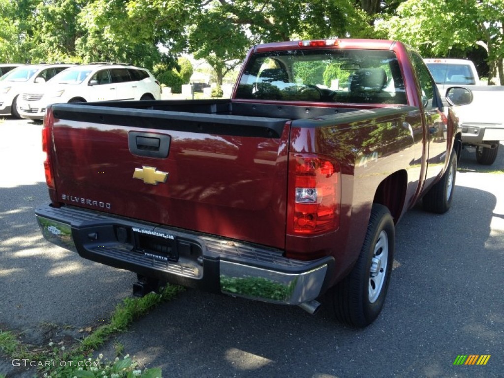 2013 Silverado 1500 Work Truck Regular Cab 4x4 - Deep Ruby Metallic / Dark Titanium photo #2