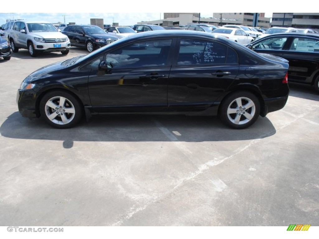 2010 Civic LX-S Sedan - Crystal Black Pearl / Black photo #4