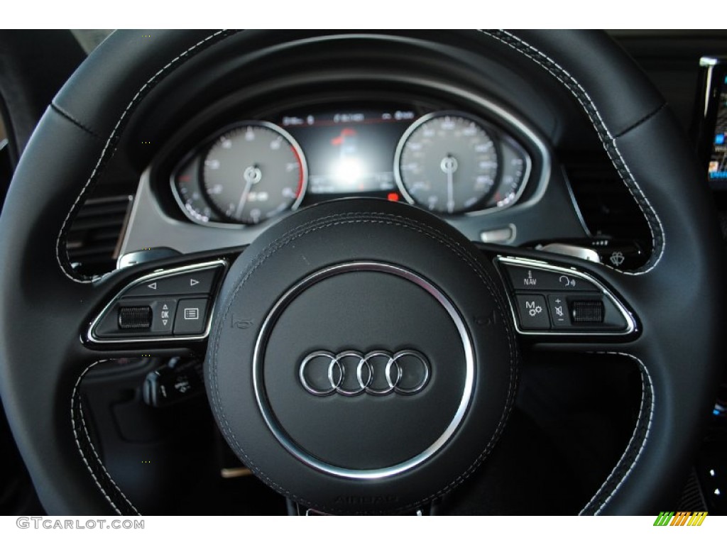 2013 Audi S8 4.0 TFSI quattro Sedan Black Steering Wheel Photo #81890128