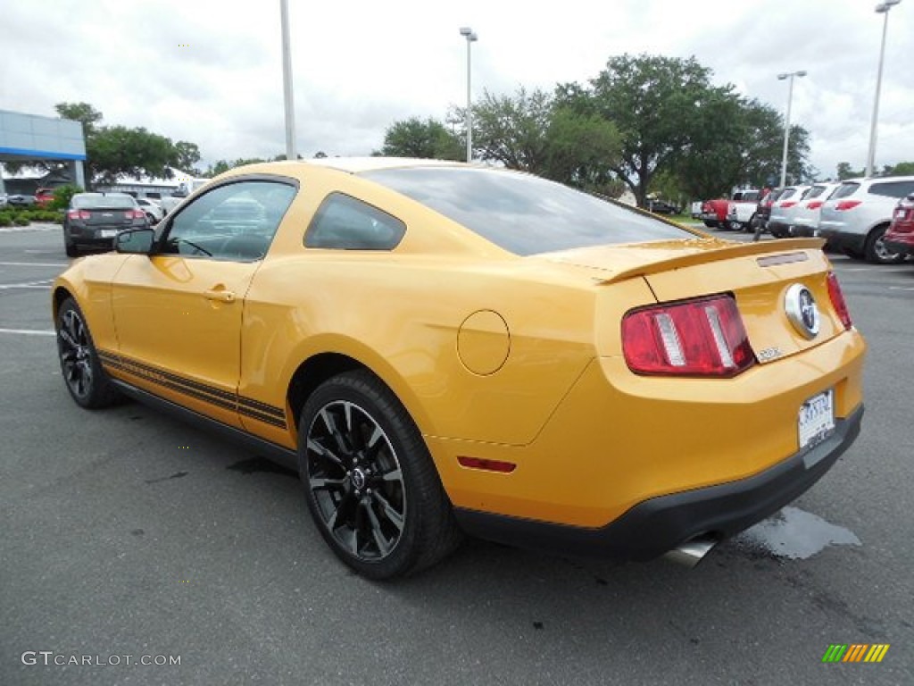 2011 Mustang V6 Coupe - Yellow Blaze Metallic Tri-coat / Charcoal Black photo #3