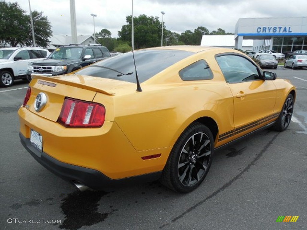 2011 Mustang V6 Coupe - Yellow Blaze Metallic Tri-coat / Charcoal Black photo #8