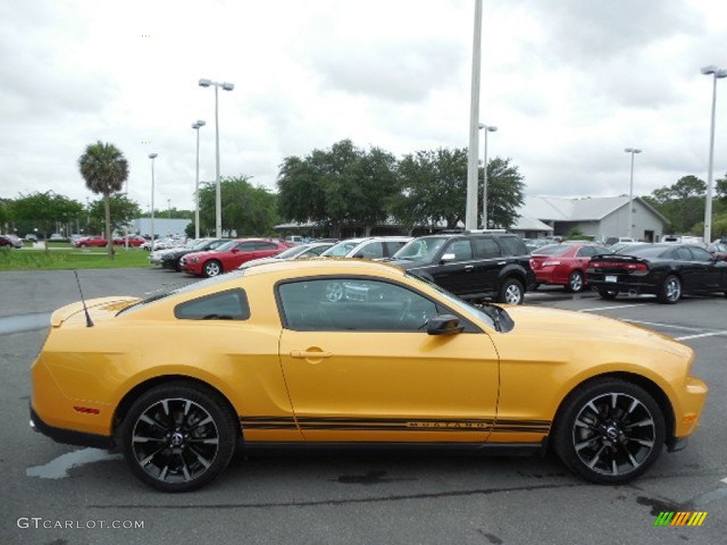 2011 Mustang V6 Coupe - Yellow Blaze Metallic Tri-coat / Charcoal Black photo #9
