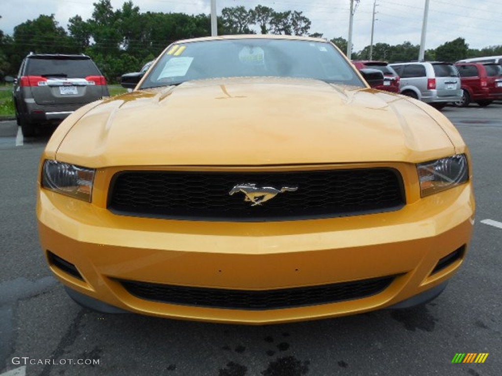 2011 Mustang V6 Coupe - Yellow Blaze Metallic Tri-coat / Charcoal Black photo #13