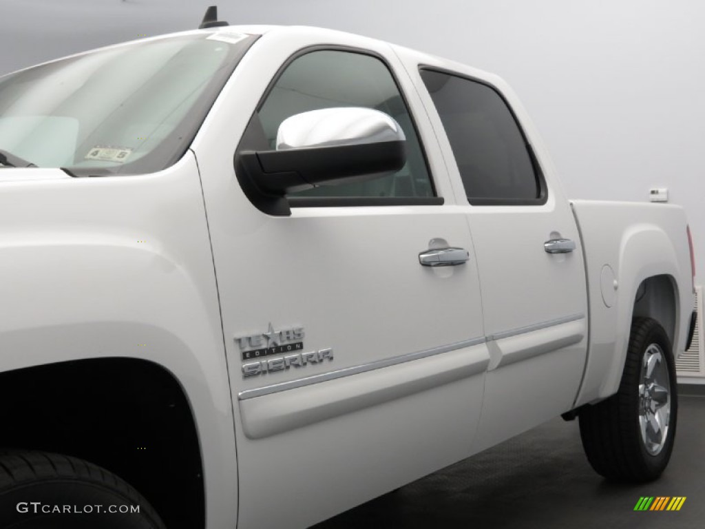 2013 Sierra 1500 SLE Crew Cab - Summit White / Light Titanium/Dark Titanium photo #2