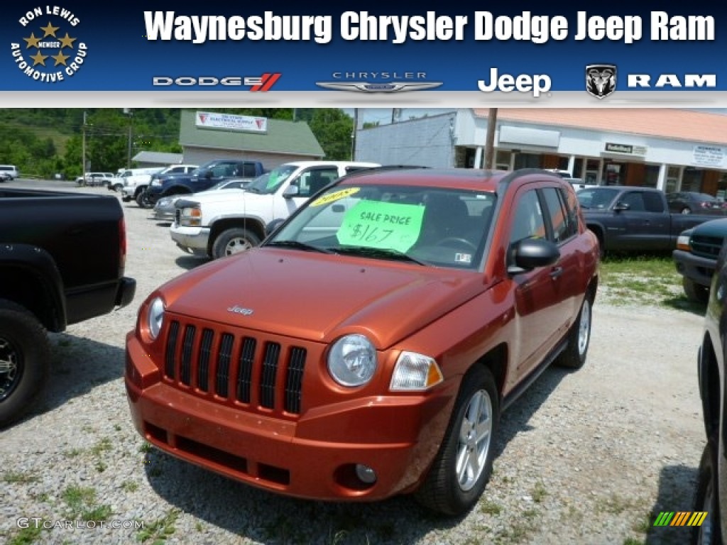 2008 Compass Sport 4x4 - Sunburst Orange Pearl / Dark Slate Gray photo #1