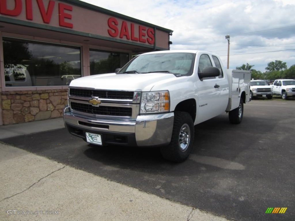 2007 Silverado 3500HD Extended Cab 4x4 Chassis - Summit White / Light Titanium photo #1