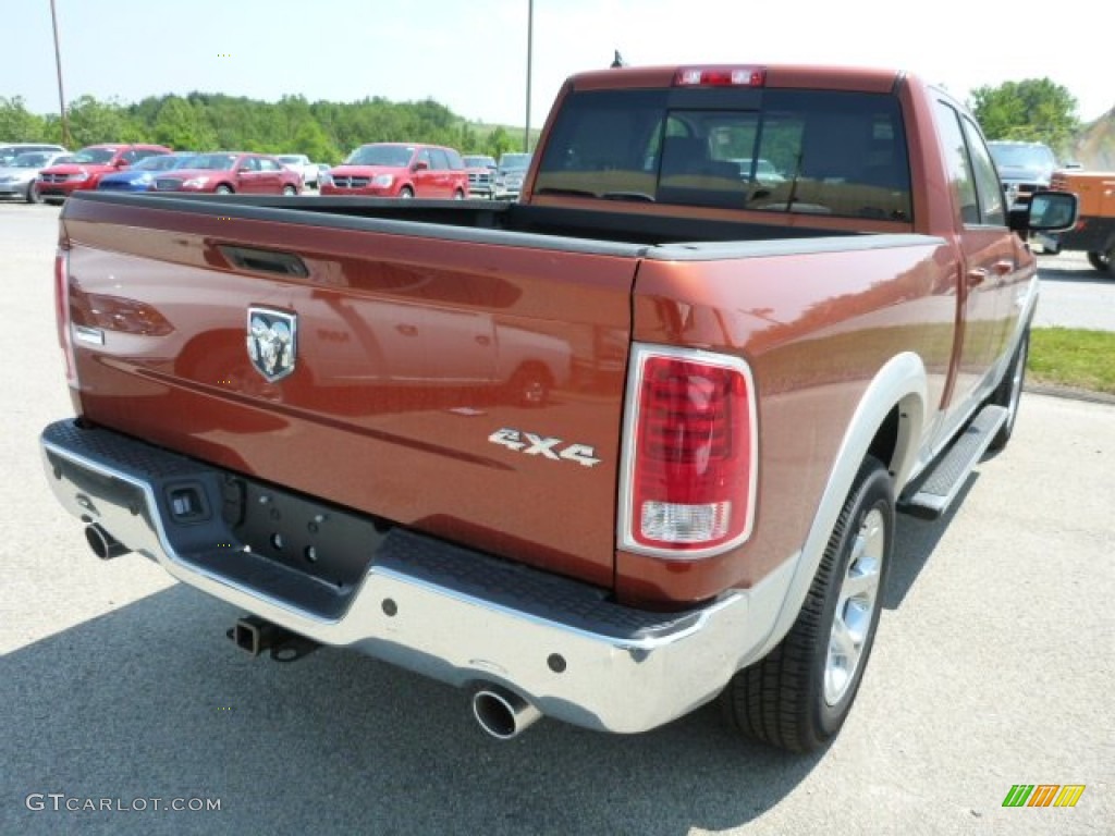 2013 1500 Laramie Quad Cab 4x4 - Copperhead Pearl / Canyon Brown/Light Frost Beige photo #5
