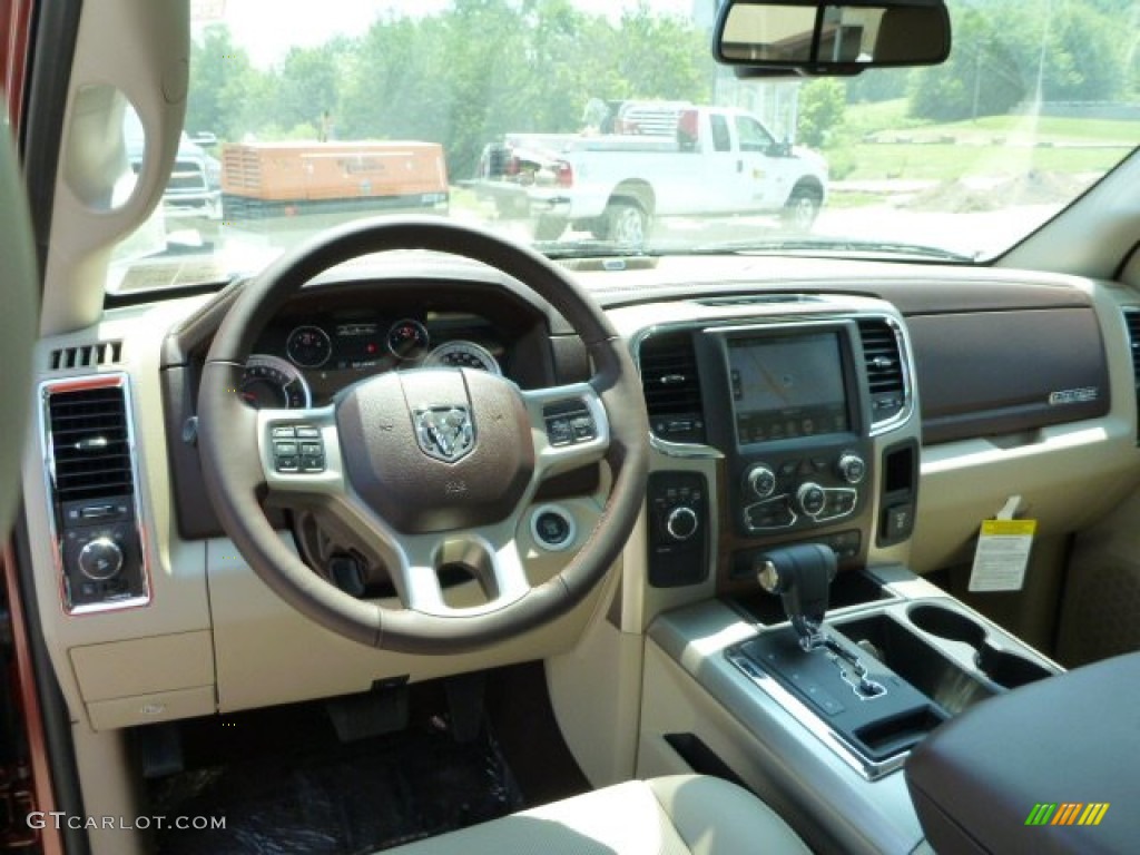 2013 1500 Laramie Quad Cab 4x4 - Copperhead Pearl / Canyon Brown/Light Frost Beige photo #12