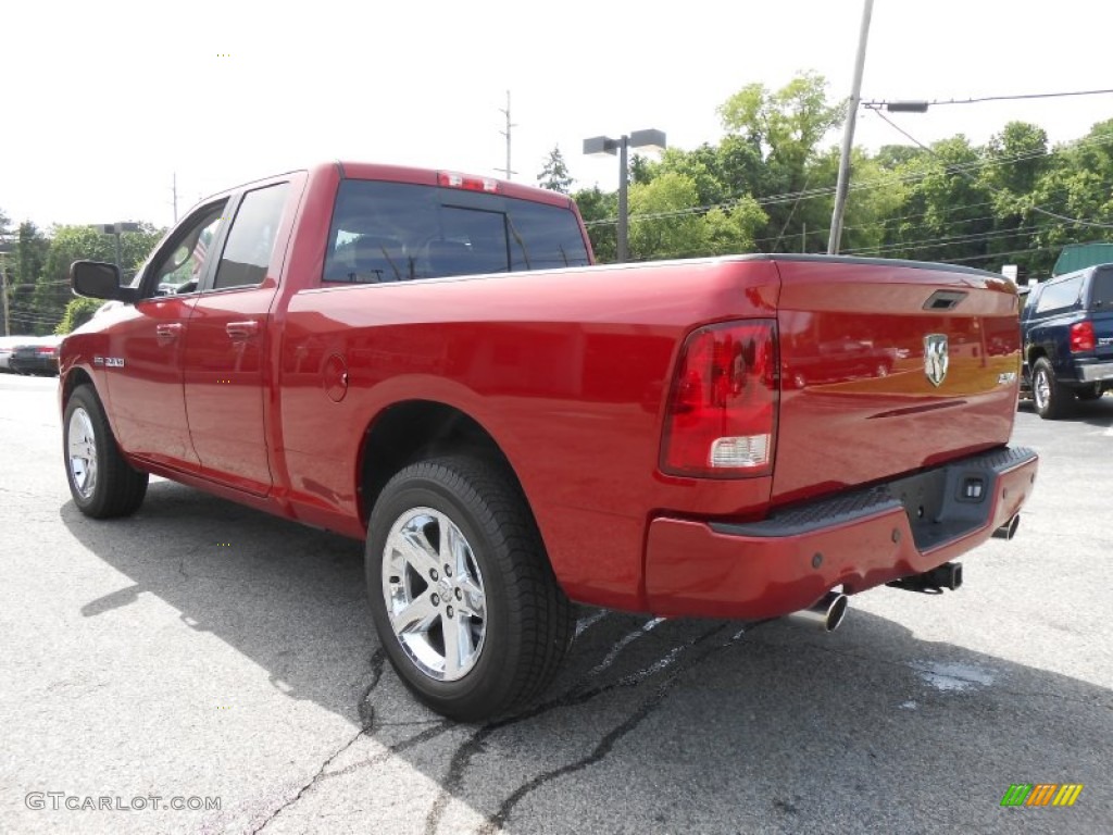 2010 Ram 1500 Big Horn Quad Cab 4x4 - Inferno Red Crystal Pearl / Dark Slate/Medium Graystone photo #5