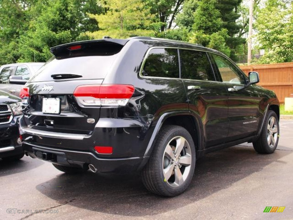 2014 Grand Cherokee Overland 4x4 - Brilliant Black Crystal Pearl / Overland Vesuvio Indigo Blue/Jeep Brown photo #3