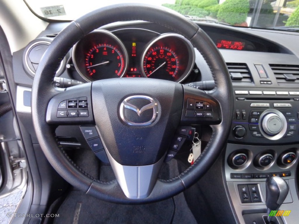 2011 Mazda MAZDA3 s Grand Touring 5 Door Black Steering Wheel Photo #81902066