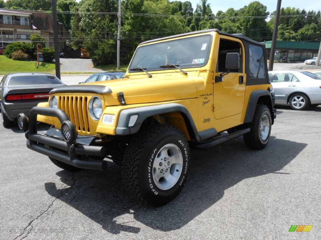 Solar Yellow 2000 Jeep Wrangler Sport 4x4 Exterior Photo #81904400