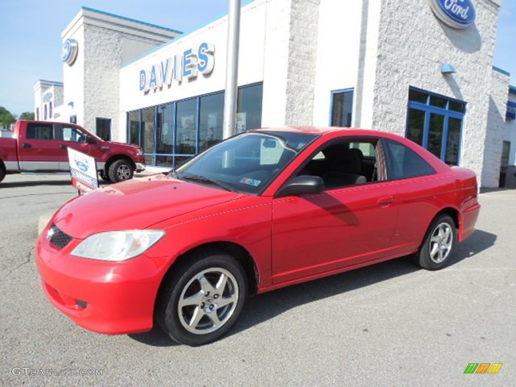 2004 Civic LX Coupe - Rally Red / Black photo #1