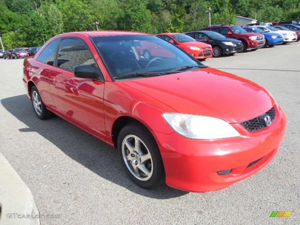 2004 Civic LX Coupe - Rally Red / Black photo #5