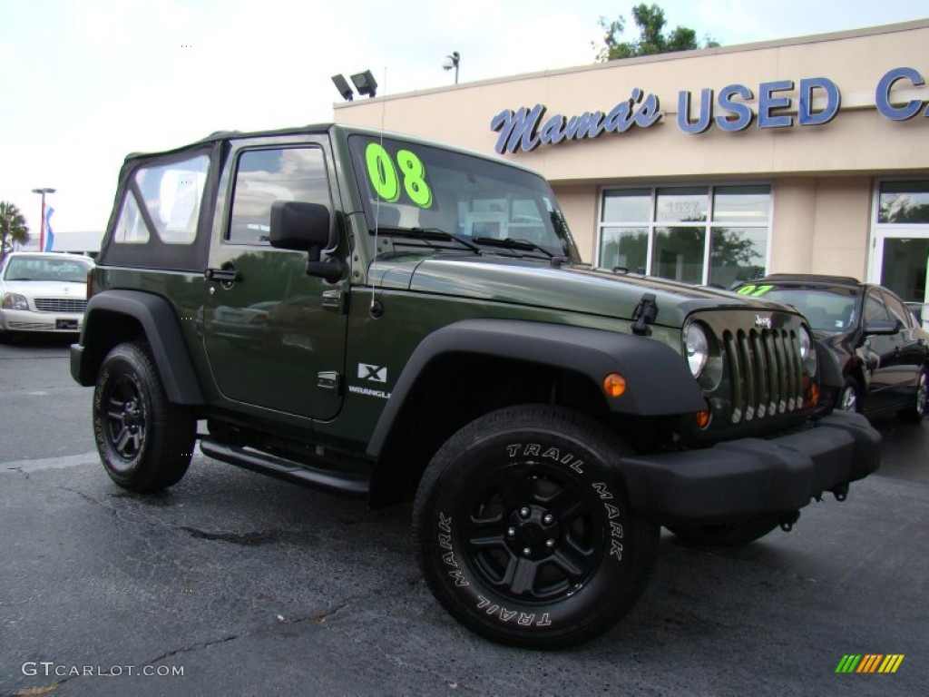 2008 Wrangler X 4x4 - Jeep Green Metallic / Dark Slate Gray/Medium Slate Gray photo #23