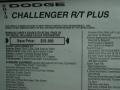 2013 Dodge Challenger R/T Plus Window Sticker