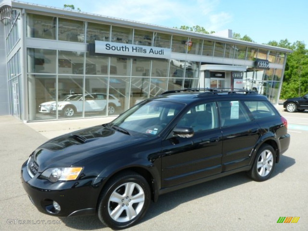 2005 Outback 2.5XT Limited Wagon - Obsidian Black Pearl / Off Black photo #1