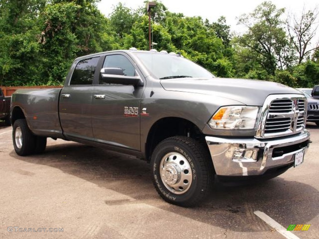 2013 3500 Big Horn Crew Cab 4x4 Dually - Mineral Gray Metallic / Black/Diesel Gray photo #2