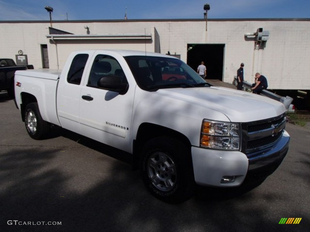 2007 Silverado 1500 LT Extended Cab 4x4 - Summit White / Ebony Black photo #4