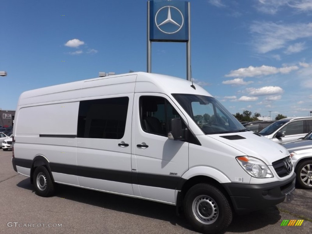 2013 Sprinter 2500 High Roof Crew Van - Arctic White / Lima Black Fabric photo #1