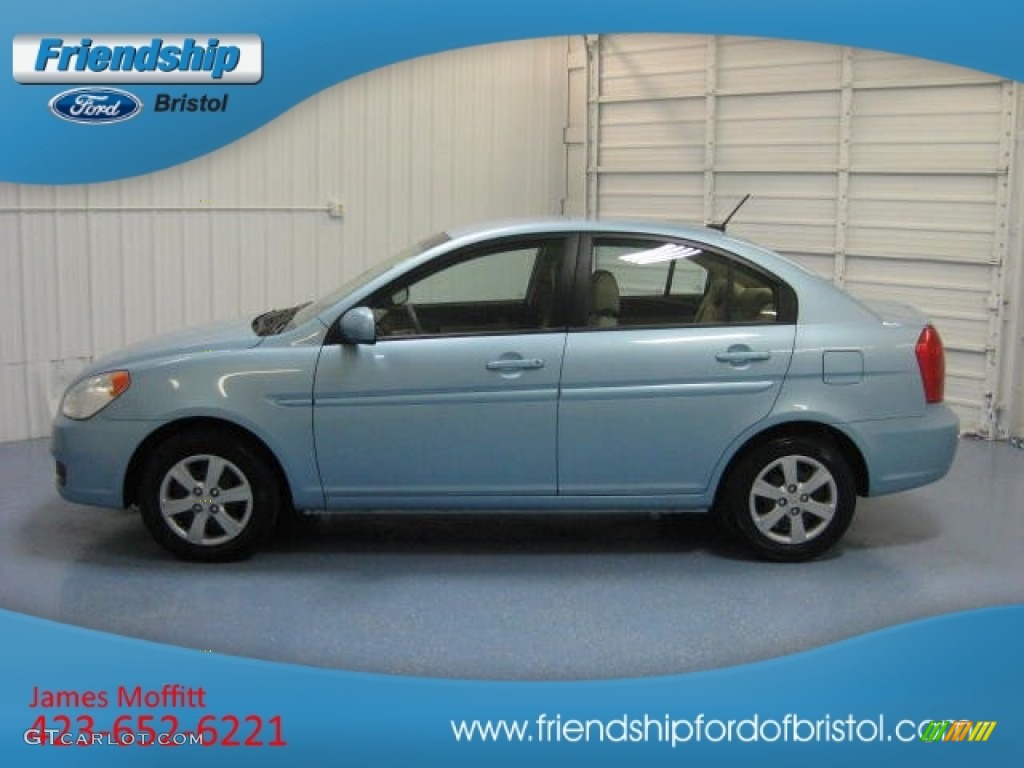 Ice Blue Hyundai Accent