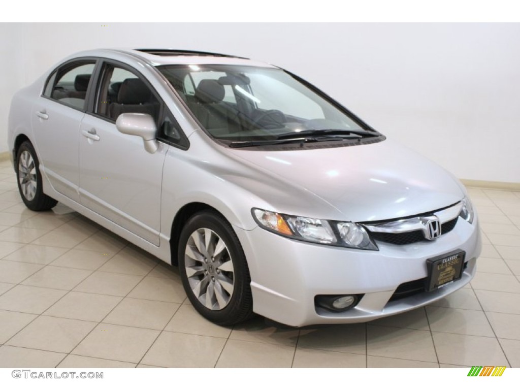 2009 Civic EX Sedan - Alabaster Silver Metallic / Gray photo #1