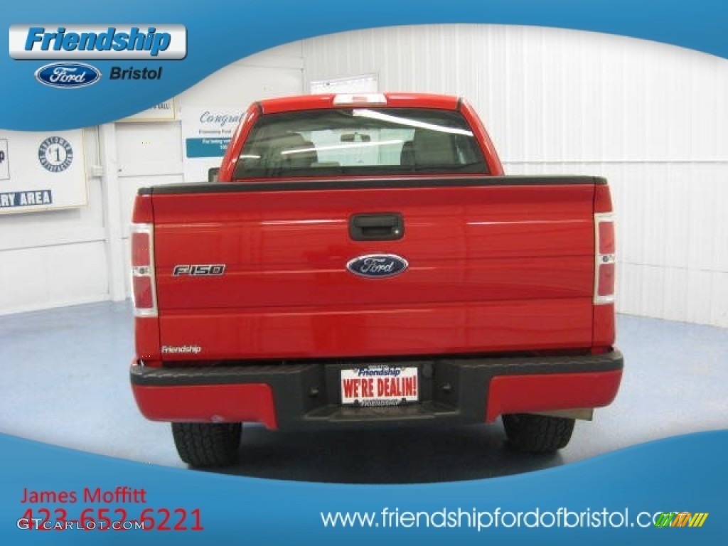 2010 F150 STX SuperCab 4x4 - Vermillion Red / Medium Stone photo #4