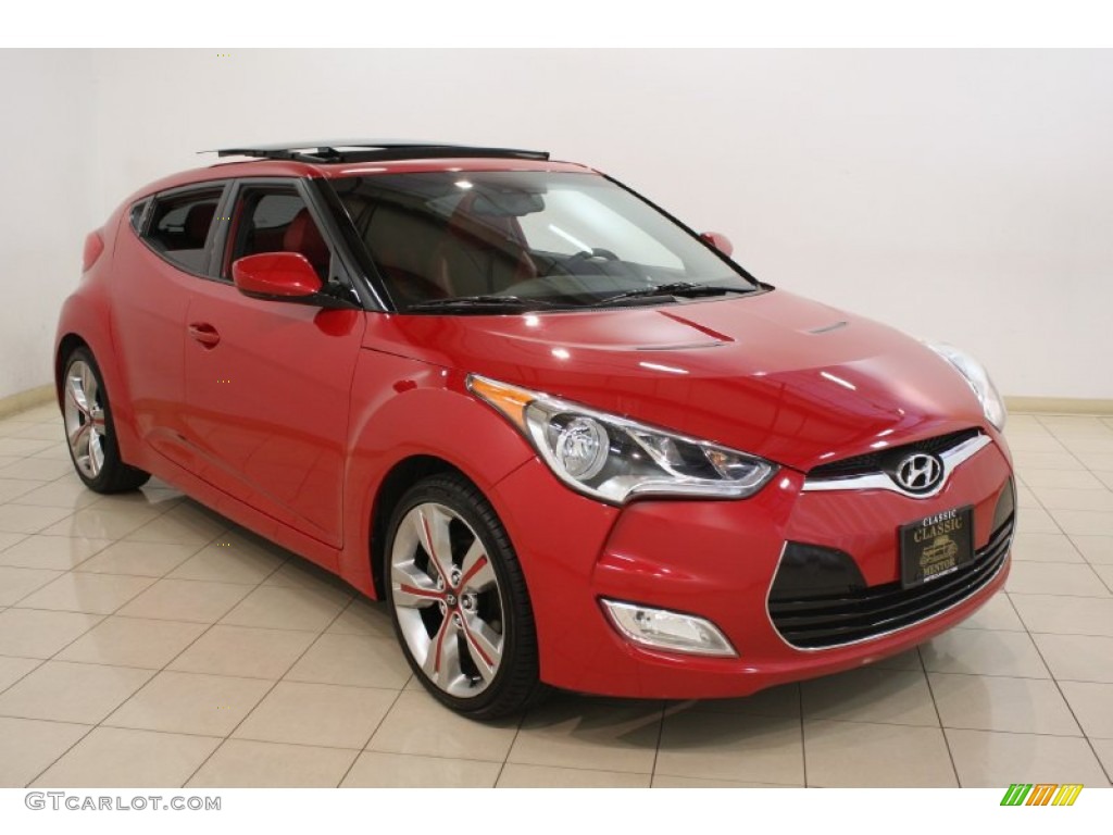 2012 Veloster  - Boston Red / Black/Red photo #1