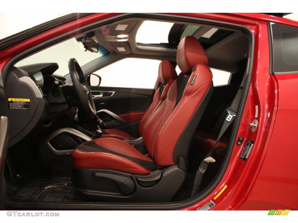 Black/Red Interior 2012 Hyundai Veloster Standard Veloster Model Photo #81918874